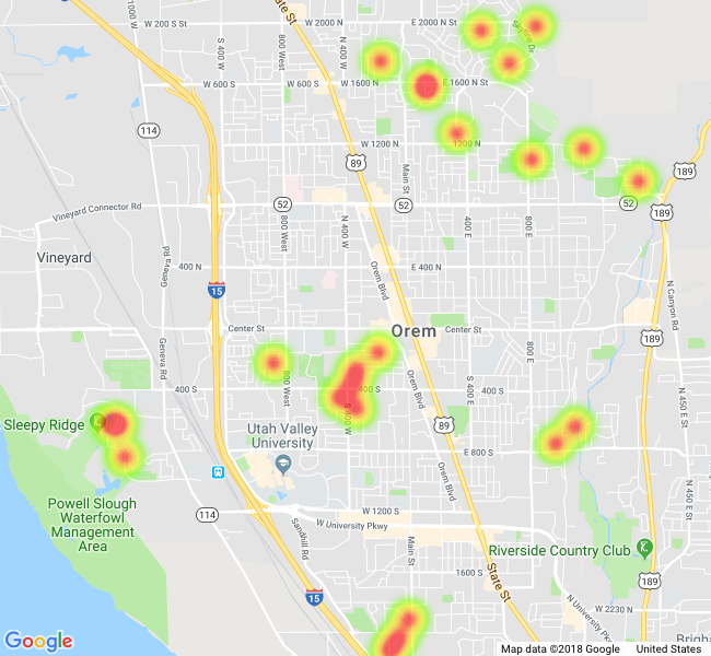 Orem Utah Real Estate Heat Map