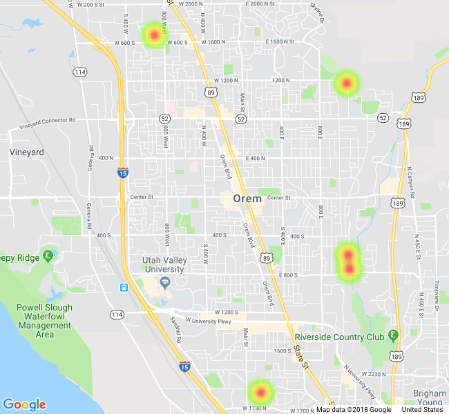 Orem Utah Real Estate Heat Map